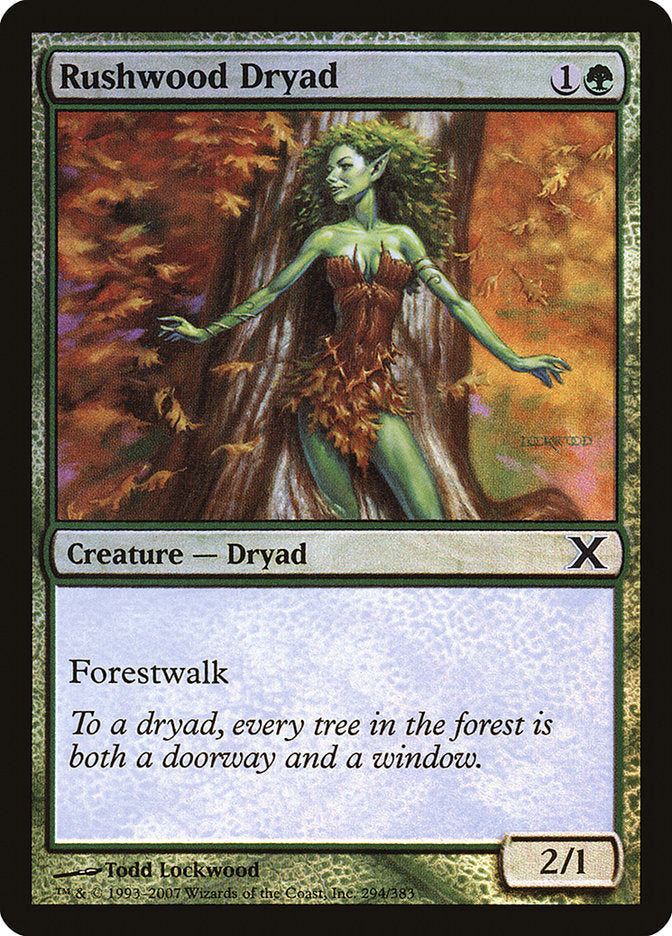 Rushwood Dryad (Premium Foil) [Tenth Edition] | GrognardGamesBatavia