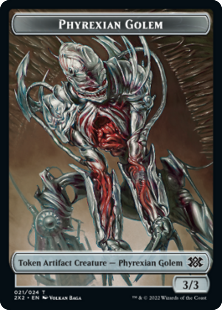 Egg // Phyrexian Golem Double-Sided Token [Double Masters 2022 Tokens] | GrognardGamesBatavia