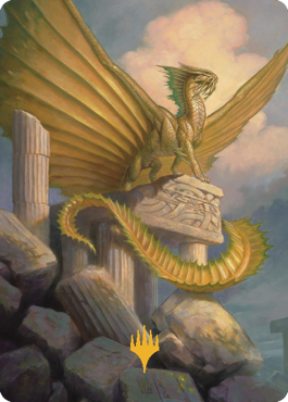 Ancient Gold Dragon Art Card (05) (Gold-Stamped Signature) [Commander Legends: Battle for Baldur's Gate Art Series] | GrognardGamesBatavia