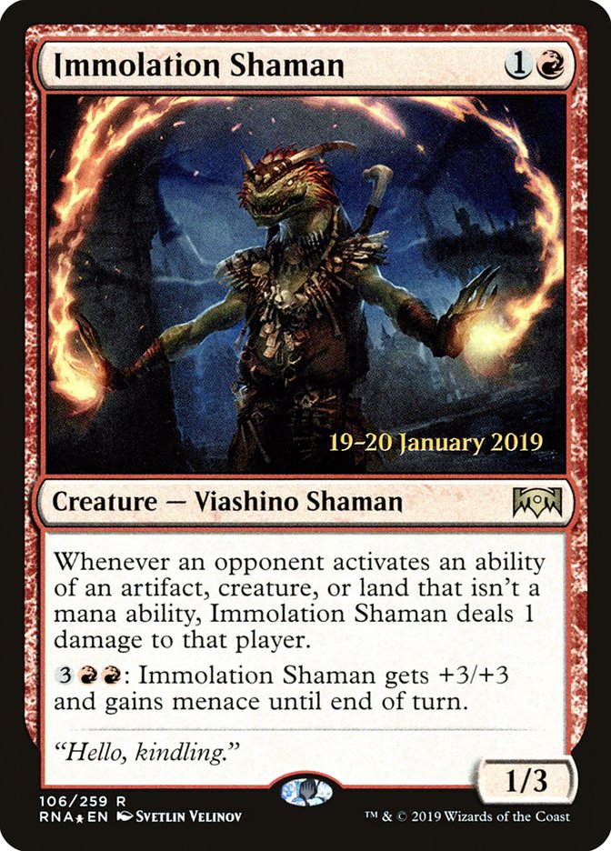 Immolation Shaman [Ravnica Allegiance Prerelease Promos] | GrognardGamesBatavia