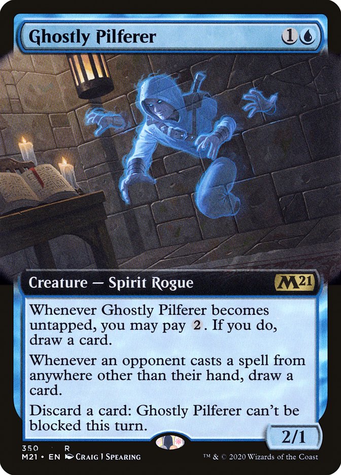 Ghostly Pilferer (Extended Art) [Core Set 2021] | GrognardGamesBatavia