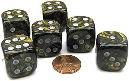 CHX27618 Leaf Black Gold/Silver 12 D6 Set | GrognardGamesBatavia