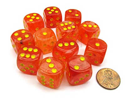 CHX27923 Ghostly Glow Orange/yellow 36 D6 Set | GrognardGamesBatavia