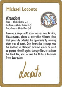 1996 Michael Loconto Biography Card [World Championship Decks] | GrognardGamesBatavia