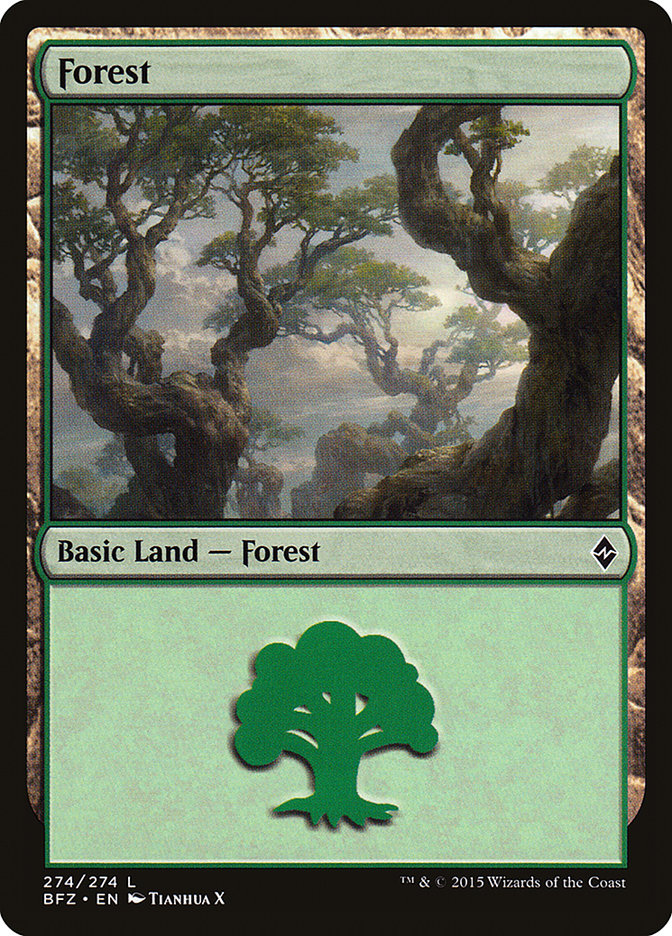 Forest (274a) [Battle for Zendikar] | GrognardGamesBatavia