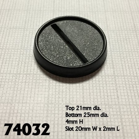 Base Boss 74032 1 inch (25mm) Slotted Round Plastic (20) | GrognardGamesBatavia