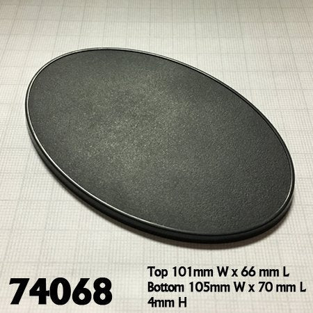 Base Boss 74068 105mm  x 70mm Oval display Plastic Base (4) | GrognardGamesBatavia