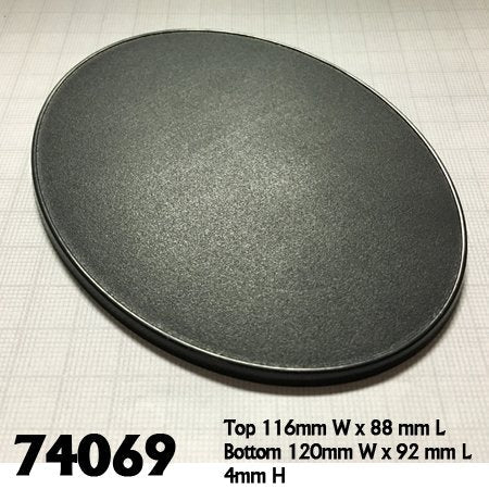 Base Boss 74069 120mm x 92mm Oval Base Plastic (10) | GrognardGamesBatavia