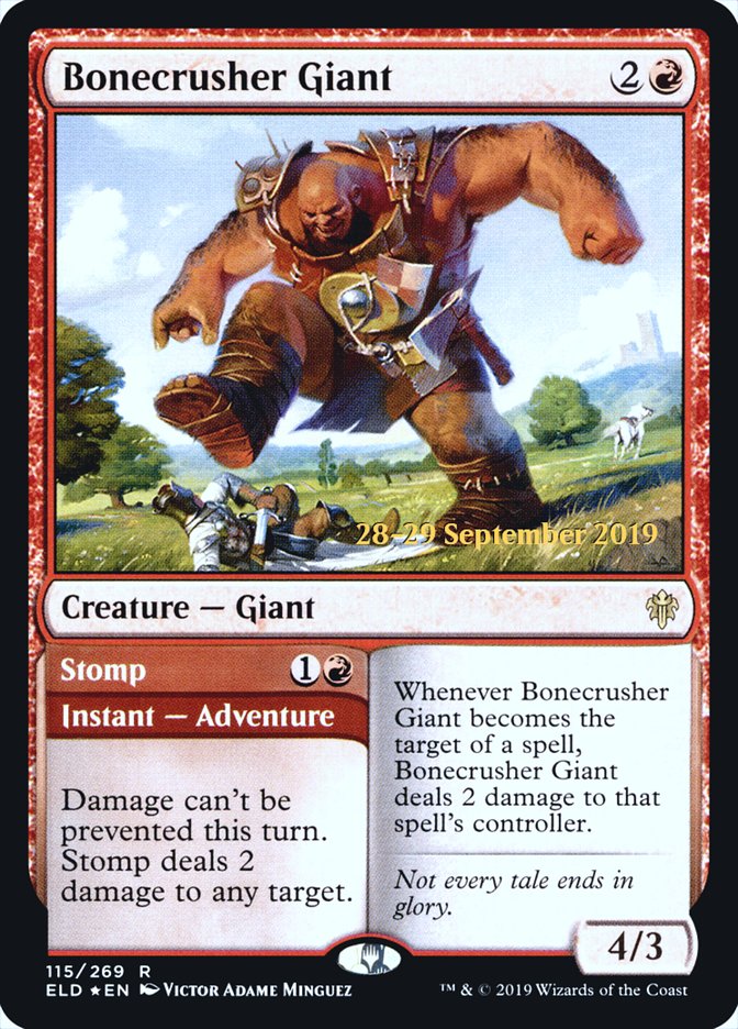 Bonecrusher Giant // Stomp [Throne of Eldraine Prerelease Promos] | GrognardGamesBatavia
