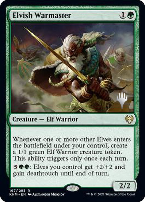 Elvish Warmaster (Promo Pack) [Kaldheim Promos] | GrognardGamesBatavia