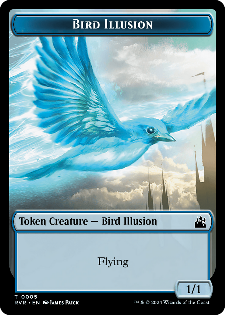 Bird // Bird Illusion Double-Sided Token [Ravnica Remastered Tokens] | GrognardGamesBatavia