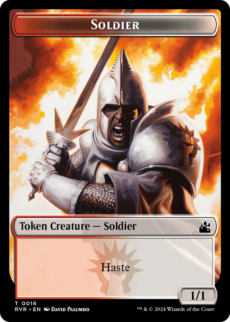 Elf Knight // Soldier Double-Sided Token [Ravnica Remastered Tokens] | GrognardGamesBatavia