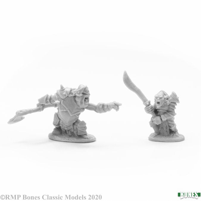 Reaper Bones 77678 Dark Heaven Armored Goblin Leaders [2] | GrognardGamesBatavia