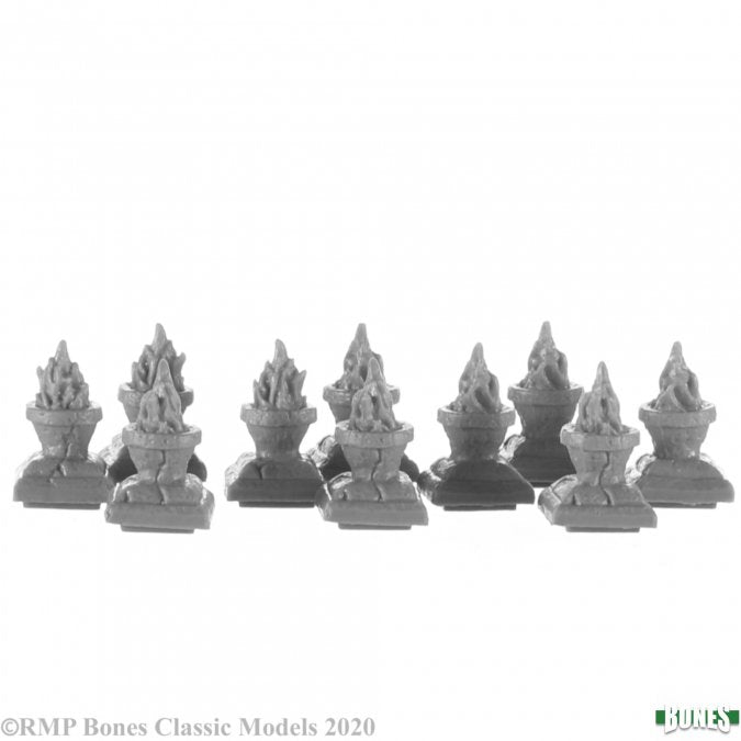 Bones 77732 Brazier Pillar Tops (10) | GrognardGamesBatavia