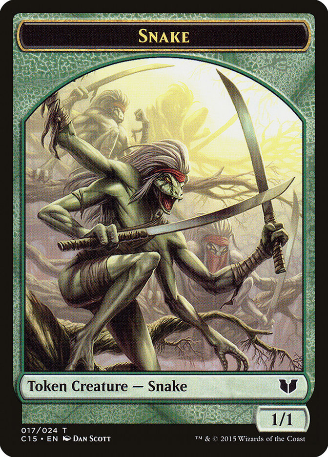 Beast // Snake (017) Double-Sided Token [Commander 2015 Tokens] | GrognardGamesBatavia