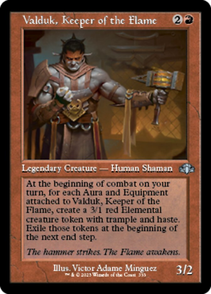 Valduk, Keeper of the Flame (Retro) [Dominaria Remastered] | GrognardGamesBatavia