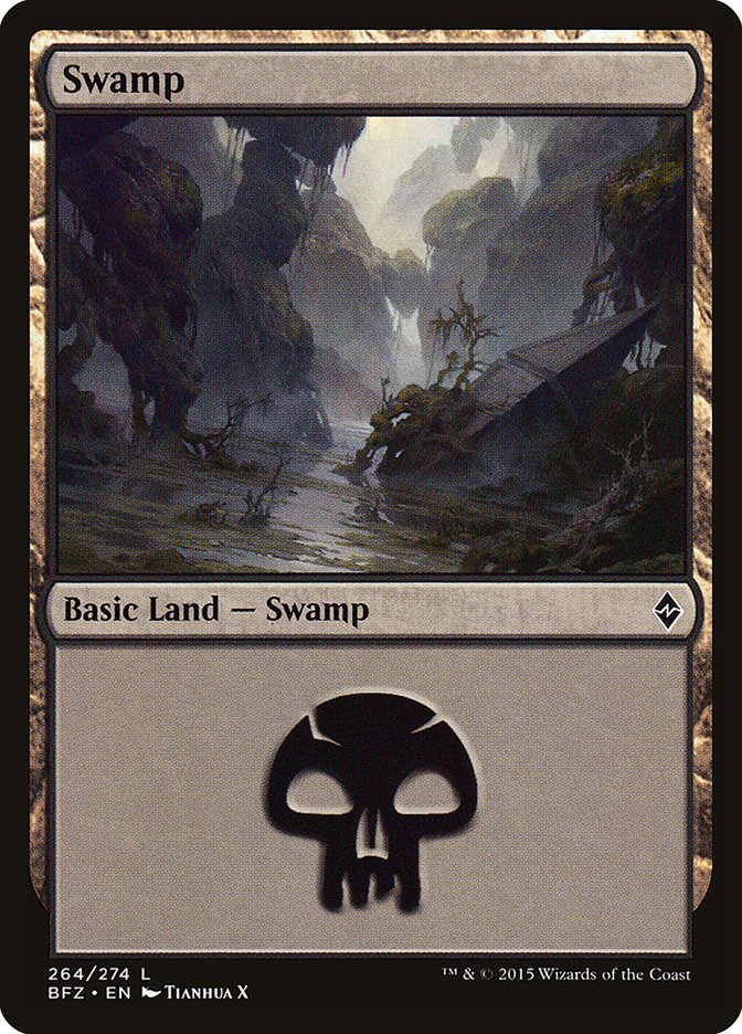 Swamp (264a) [Battle for Zendikar] | GrognardGamesBatavia