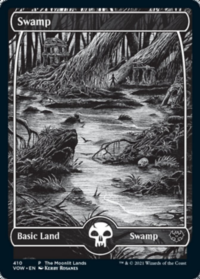 Swamp (The Moonlit Lands) (Foil Etched) [Innistrad: Crimson Vow Promos] | GrognardGamesBatavia