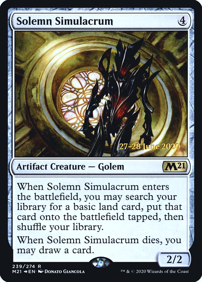 Solemn Simulacrum [Core Set 2021 Prerelease Promos] | GrognardGamesBatavia