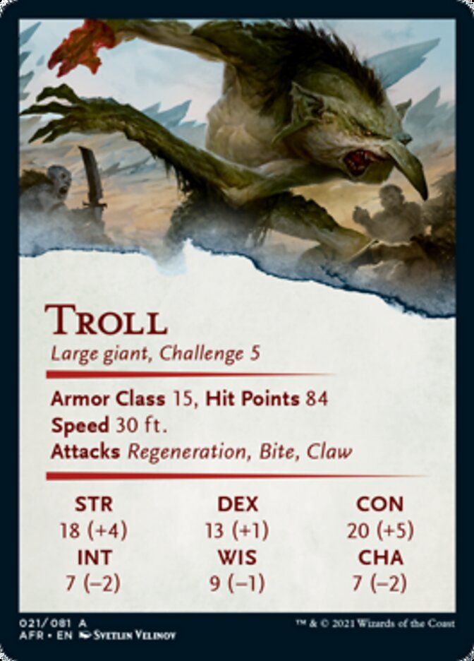 Troll Art Card [Dungeons & Dragons: Adventures in the Forgotten Realms Art Series] | GrognardGamesBatavia