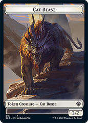 Elf Warrior // Cat Beast Double-Sided Token [Starter Commander Decks] | GrognardGamesBatavia