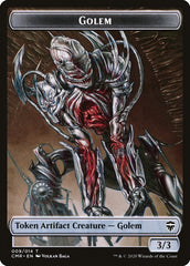 Golem // Rock Double-Sided Token [Commander Legends Tokens] | GrognardGamesBatavia