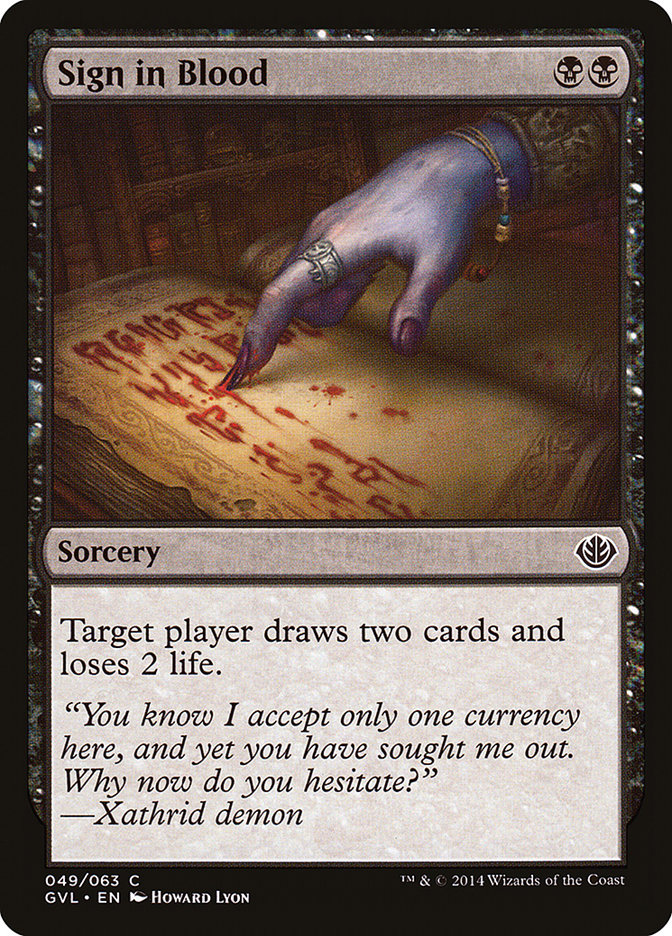 Sign in Blood (Garruk vs. Liliana) [Duel Decks Anthology] | GrognardGamesBatavia