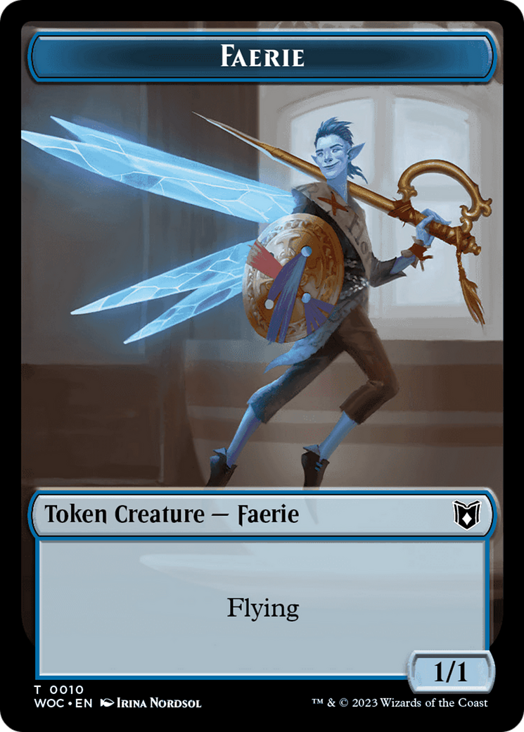 Faerie // Human Double-Sided Token [Wilds of Eldraine Commander Tokens] | GrognardGamesBatavia