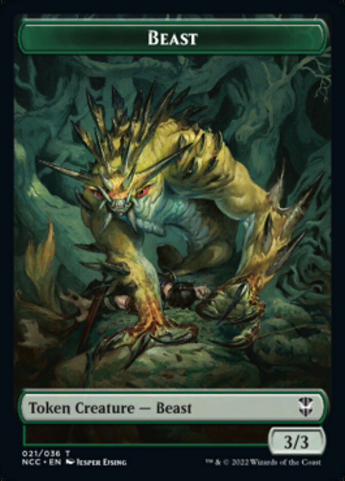 Plant // Beast Double-Sided Token [Streets of New Capenna Commander Tokens] | GrognardGamesBatavia