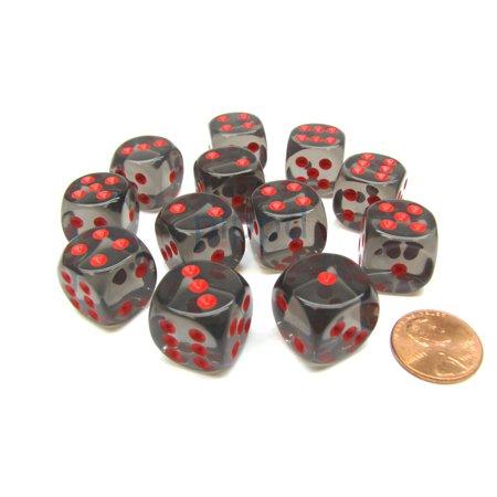 CHX23618 Smoke/red 12 D6 Set | GrognardGamesBatavia