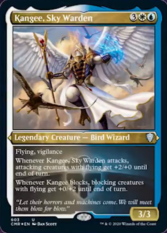 Kangee, Sky Warden (Etched) [Commander Legends] | GrognardGamesBatavia