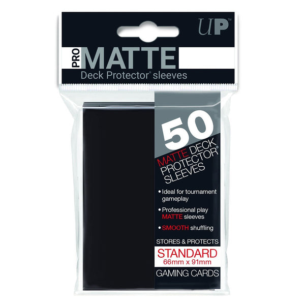 PRO-Matte Standard Deck Protector Sleeves 50ct Black | GrognardGamesBatavia