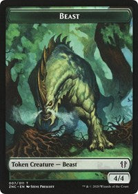 Beast // Saproling Double-Sided Token [Zendikar Rising Commander Tokens] | GrognardGamesBatavia