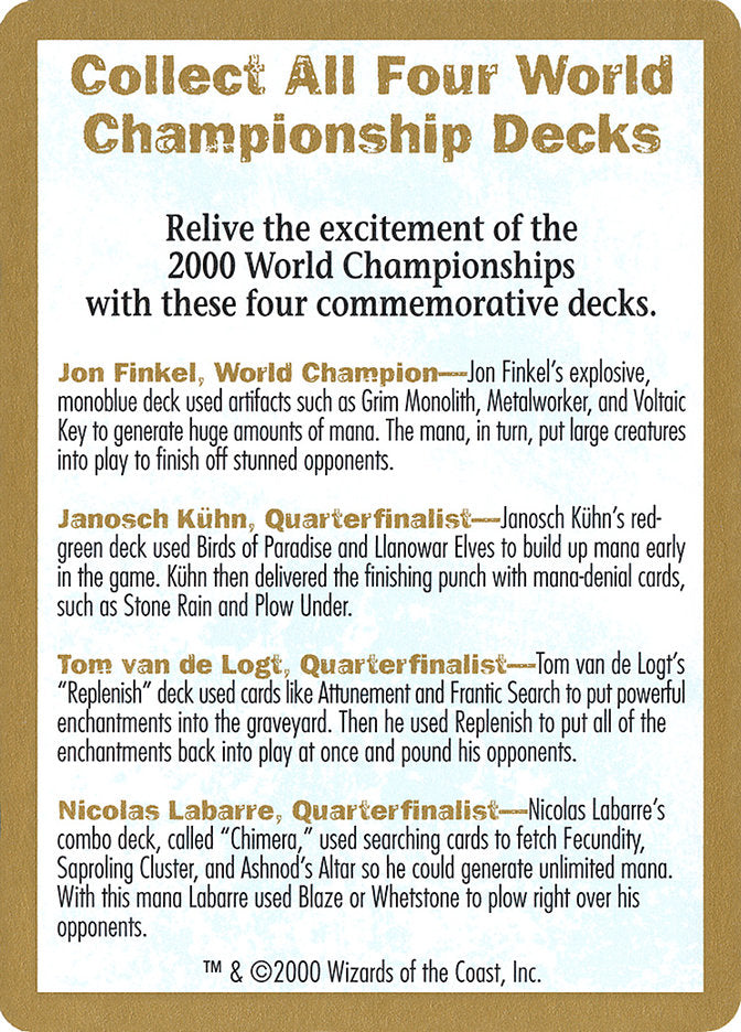 2000 World Championships Ad [World Championship Decks 2000] | GrognardGamesBatavia