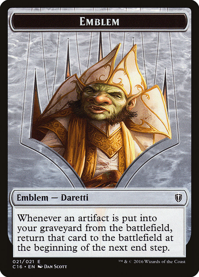 Daretti, Scrap Savant Emblem // Thopter Double-Sided Token [Commander 2016 Tokens] | GrognardGamesBatavia