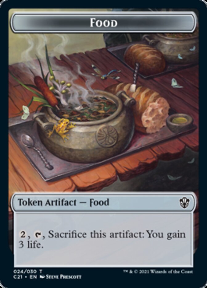 Food // Saproling Double-Sided Token [Commander 2021 Tokens] | GrognardGamesBatavia