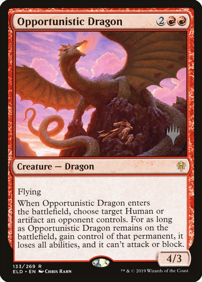 Opportunistic Dragon (Promo Pack) [Throne of Eldraine Promos] | GrognardGamesBatavia