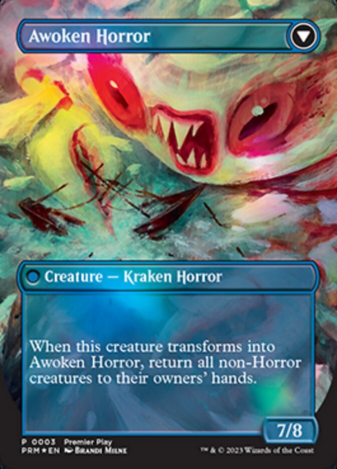 Thing in the Ice // Awoken Horror (Borderless Alternate Art) [Regional Championship Qualifiers 2023] | GrognardGamesBatavia