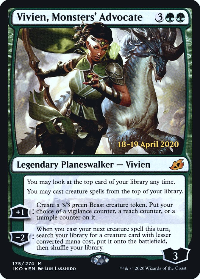 Vivien, Monsters' Advocate [Ikoria: Lair of Behemoths Prerelease Promos] | GrognardGamesBatavia