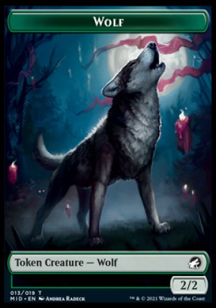 Wolf // Knight Double-Sided Token [Innistrad: Midnight Hunt Commander Tokens] | GrognardGamesBatavia