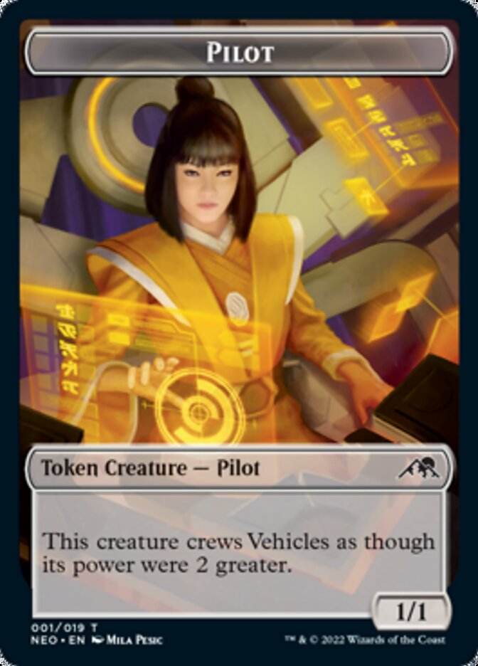 Myr // Pilot Double-Sided Token [Kamigawa: Neon Dynasty Commander Tokens] | GrognardGamesBatavia