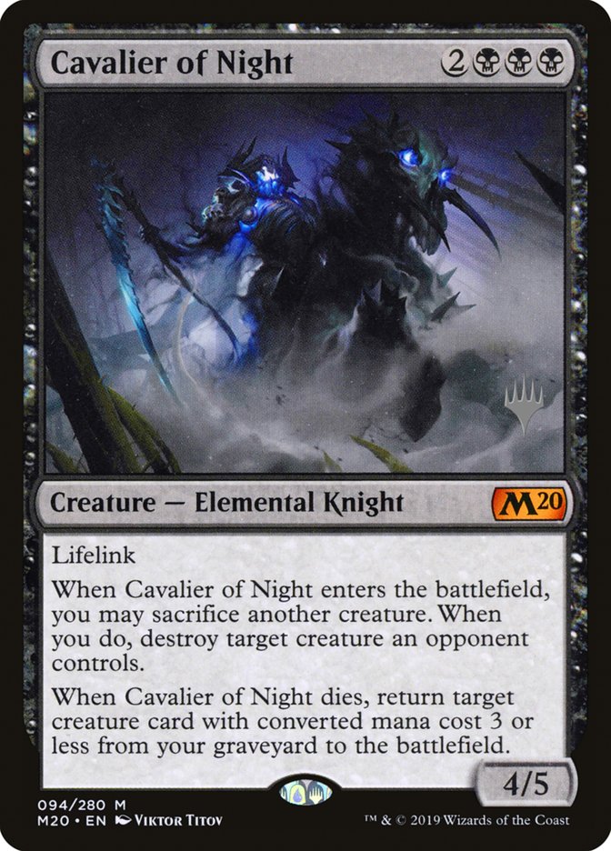 Cavalier of Night (Promo Pack) [Core Set 2020 Promos] | GrognardGamesBatavia