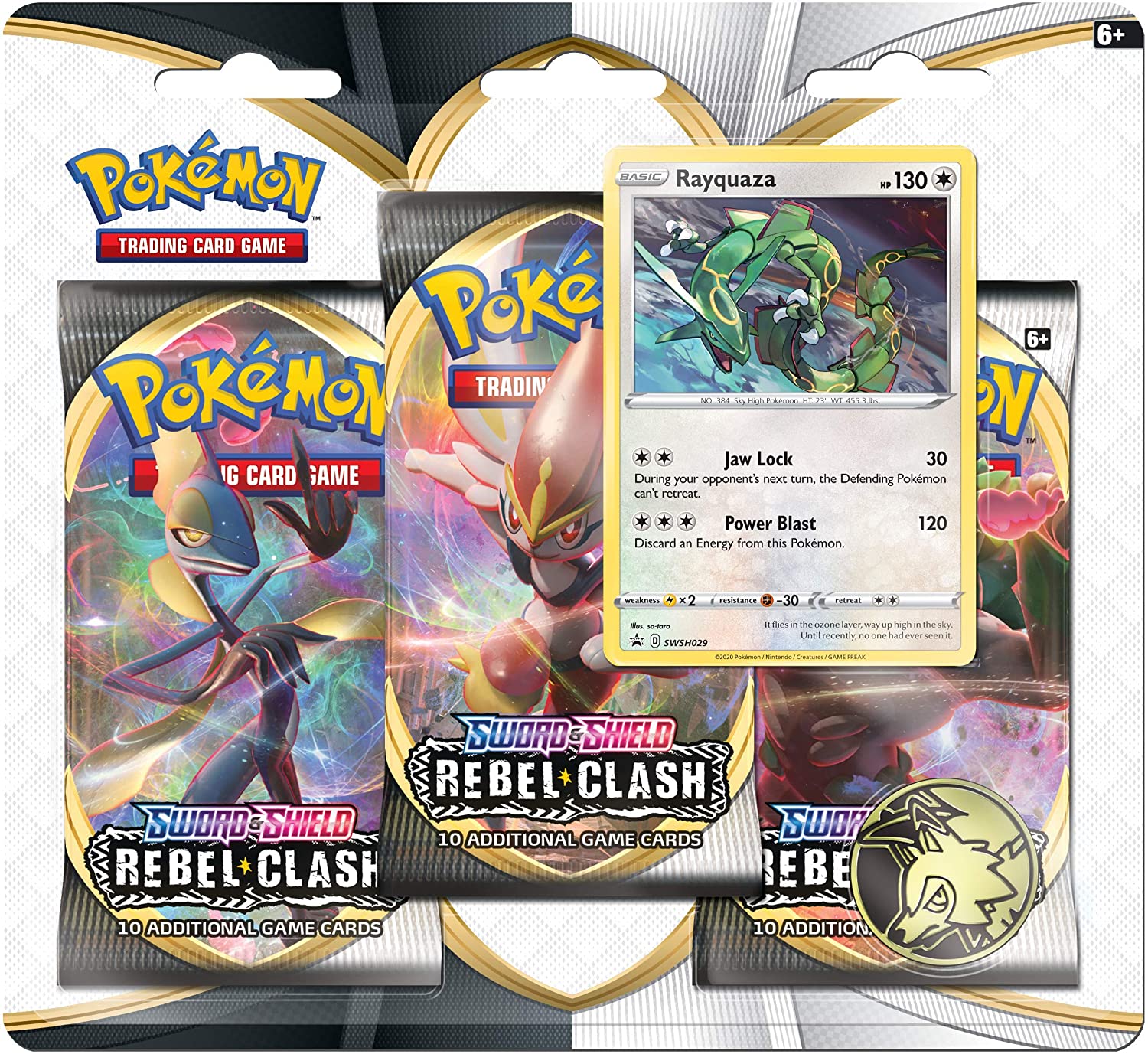 Sword & Shield: Rebel Clash - 3-Pack Blister (Rayquaza) | GrognardGamesBatavia