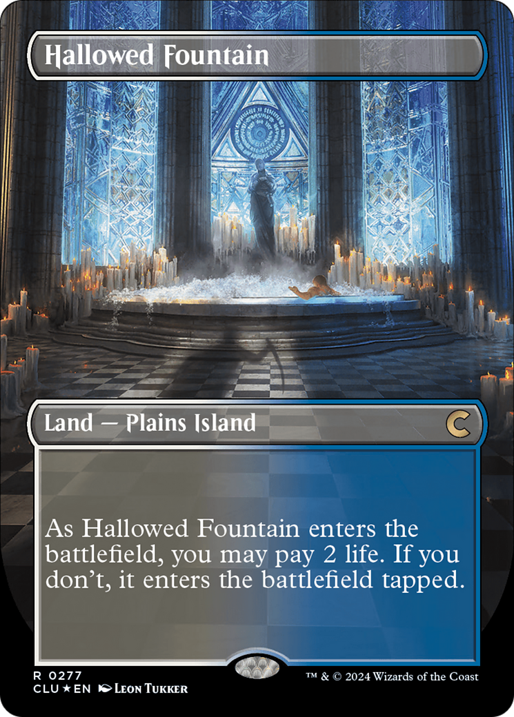 Hallowed Fountain (Borderless) [Ravnica: Clue Edition] | GrognardGamesBatavia