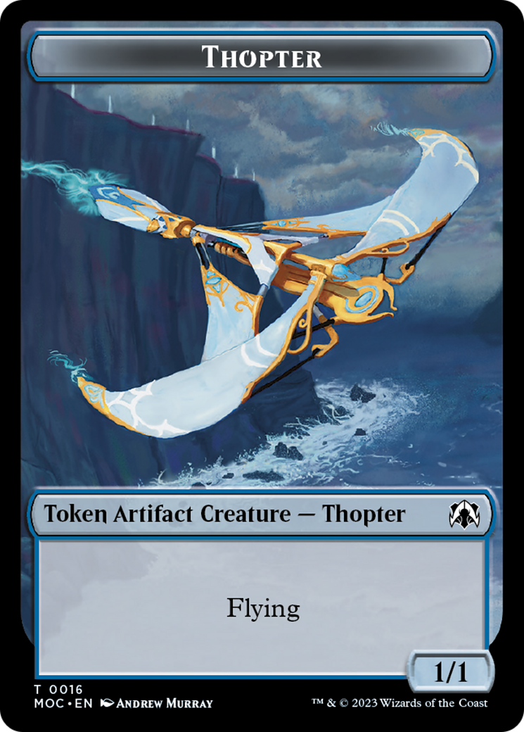 Thopter // Gold Double-Sided Token [March of the Machine Commander Tokens] | GrognardGamesBatavia