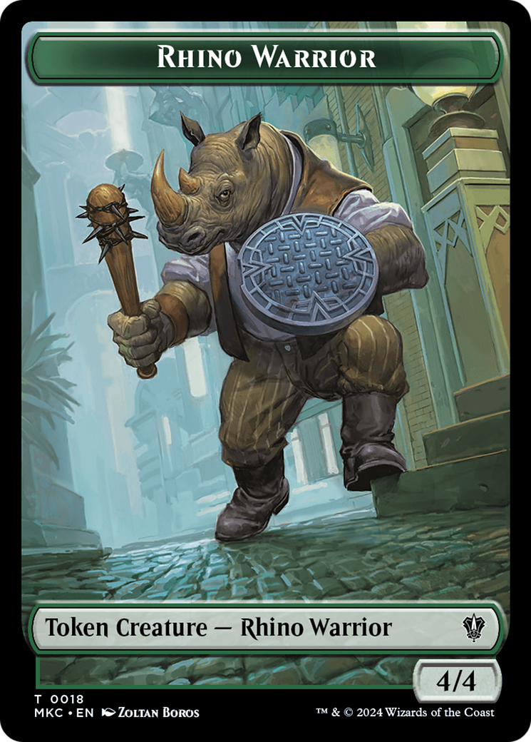 Thopter // Rhino Warrior Double-Sided Token [Murders at Karlov Manor Commander Tokens] | GrognardGamesBatavia