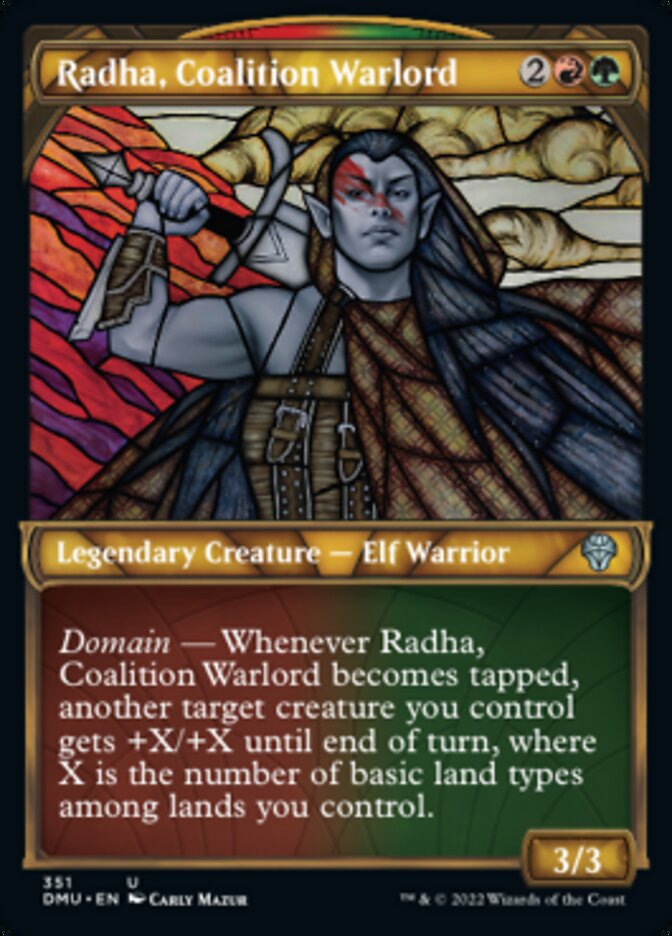 Radha, Coalition Warlord (Showcase Textured) [Dominaria United] | GrognardGamesBatavia