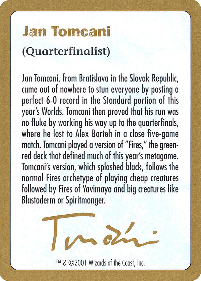 Jan Tomcani Bio [World Championship Decks 2001] | GrognardGamesBatavia