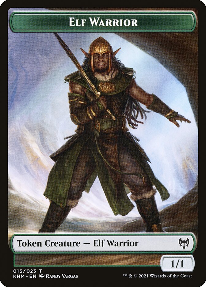 Elemental // Elf Warrior Double-Sided Token [Kaldheim Commander Tokens] | GrognardGamesBatavia