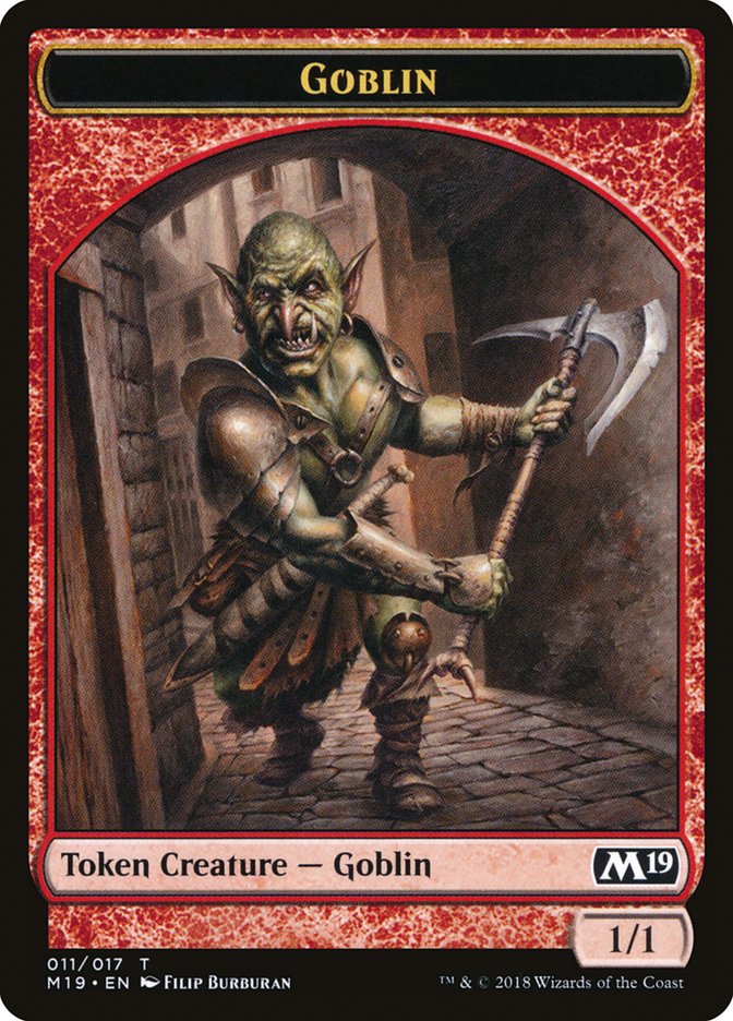 Knight // Goblin Double-Sided Token (Game Night) [Core Set 2019 Tokens] | GrognardGamesBatavia